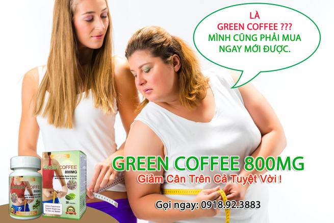 Cà Phê giảm cân GREEN COFFEE BEAN EXTRACT 800MG - TPCN GIÚP GIẢM CÂN 
