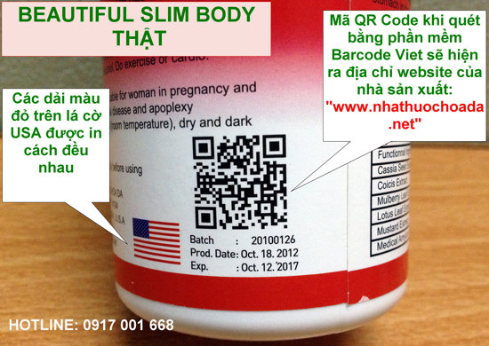 3 Cách phân biệt Beautiful Slim Body Thật & Giả